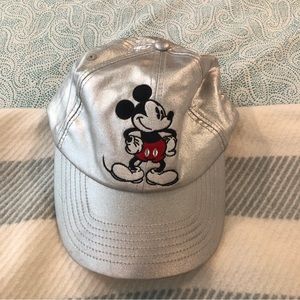 Disney Silver Chrome Mickey Mouse Baseball Hat